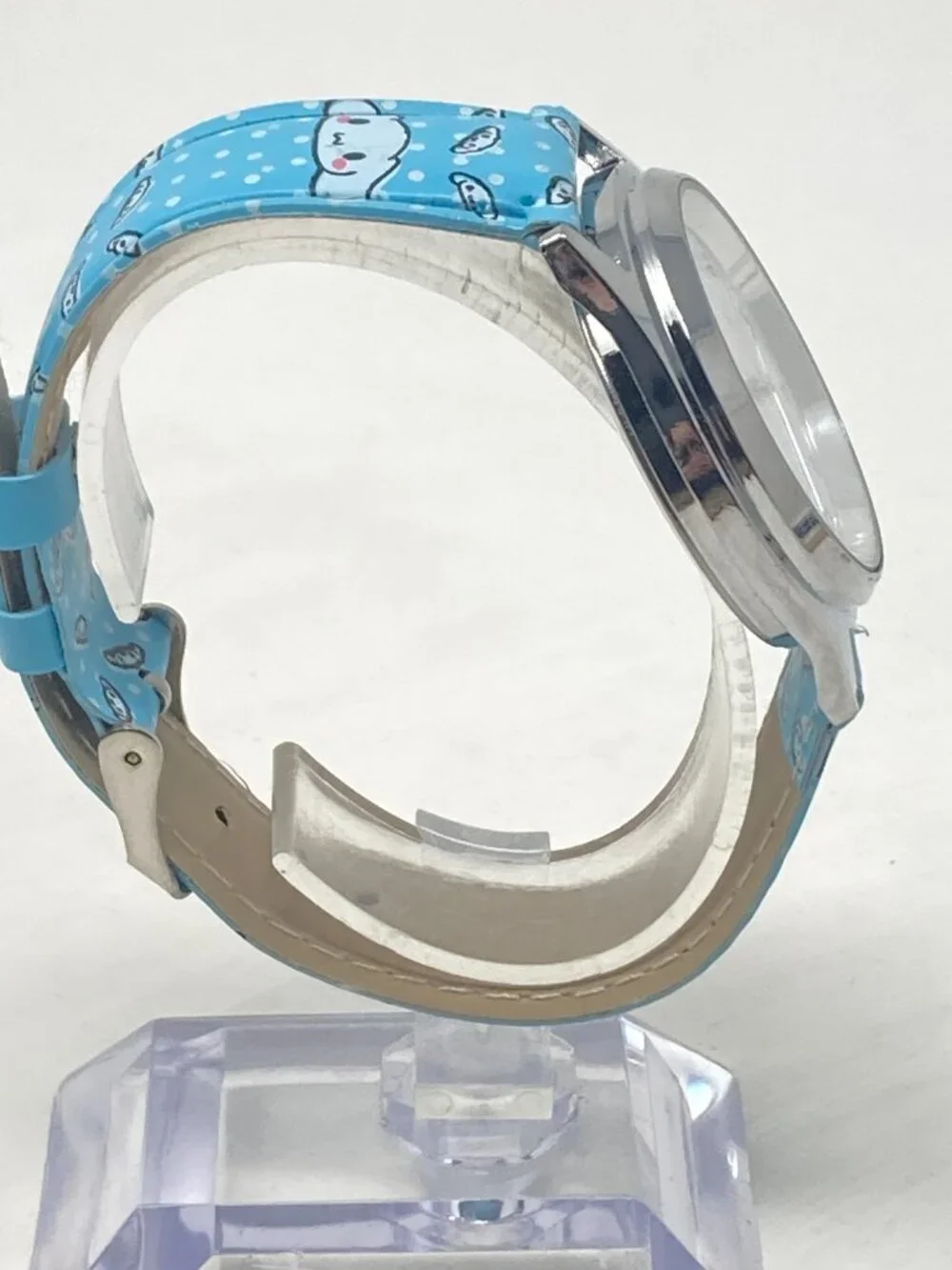 Cinnamoroll Womens Watch 36mm Silver Tone Sanrio Faux Leather New Battery 8.75